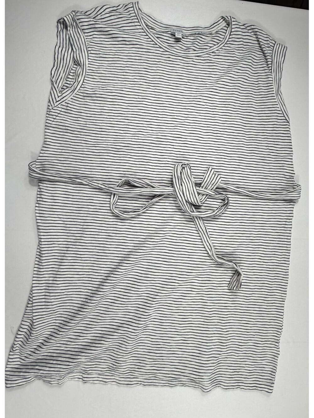 J.Crew Women's 3X Striped Sleeveless Cotton Top with Tie Waist